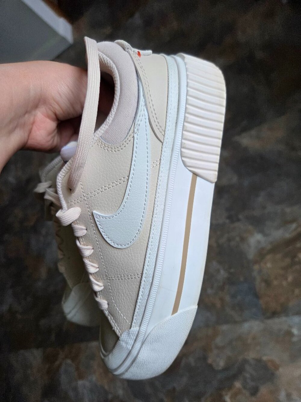 Nike Women’s Sneakers in Beige and White